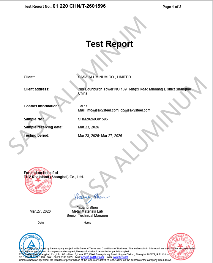 Stainless Steel Bar Test Report Cover