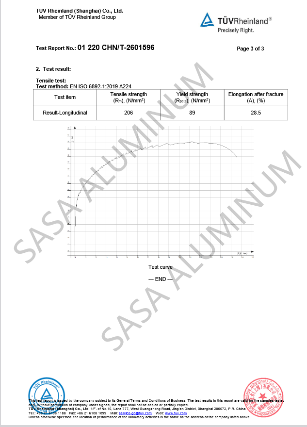 Stainless Steel Bar Tensile Test Report