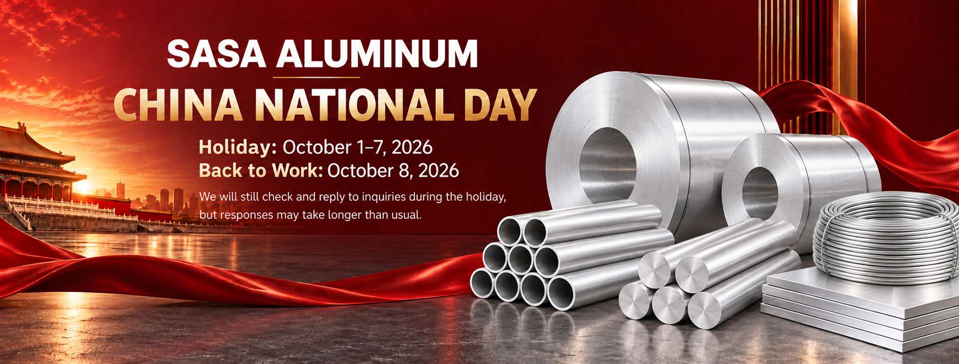 SASA ALUMINUM China National Day Holiday Notice 2026