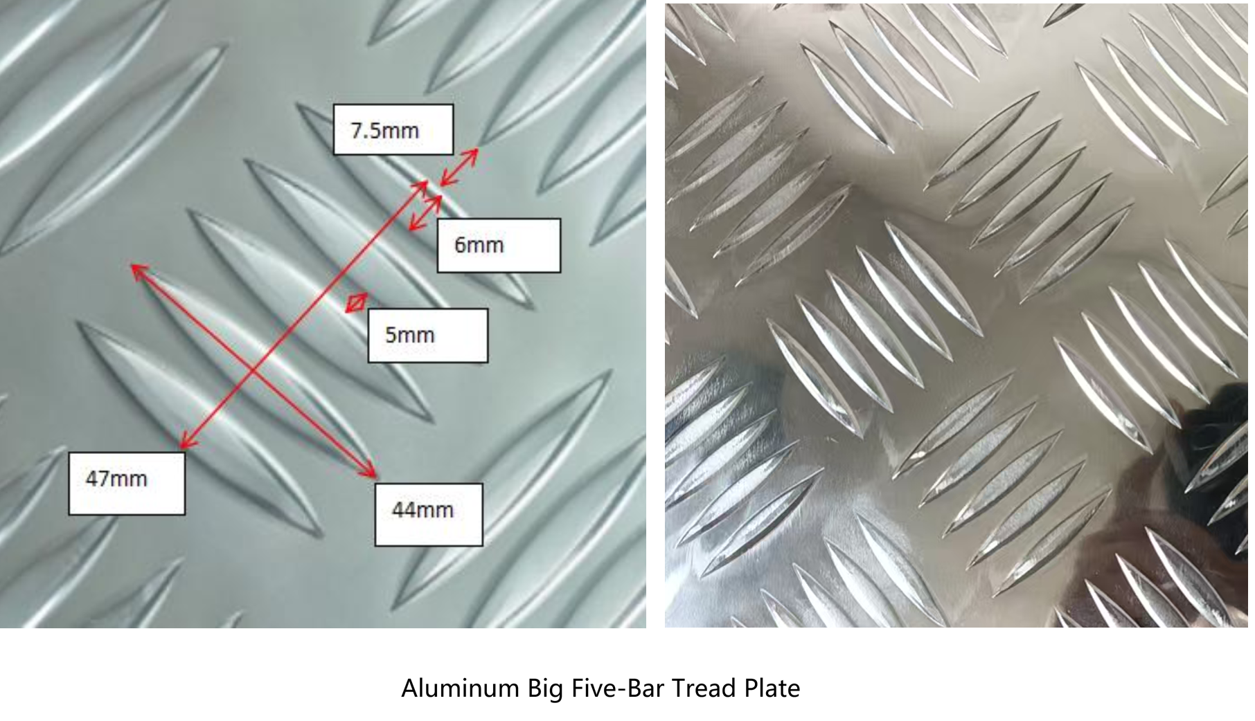 Aluminum Big Five-Bar Tread Plate
